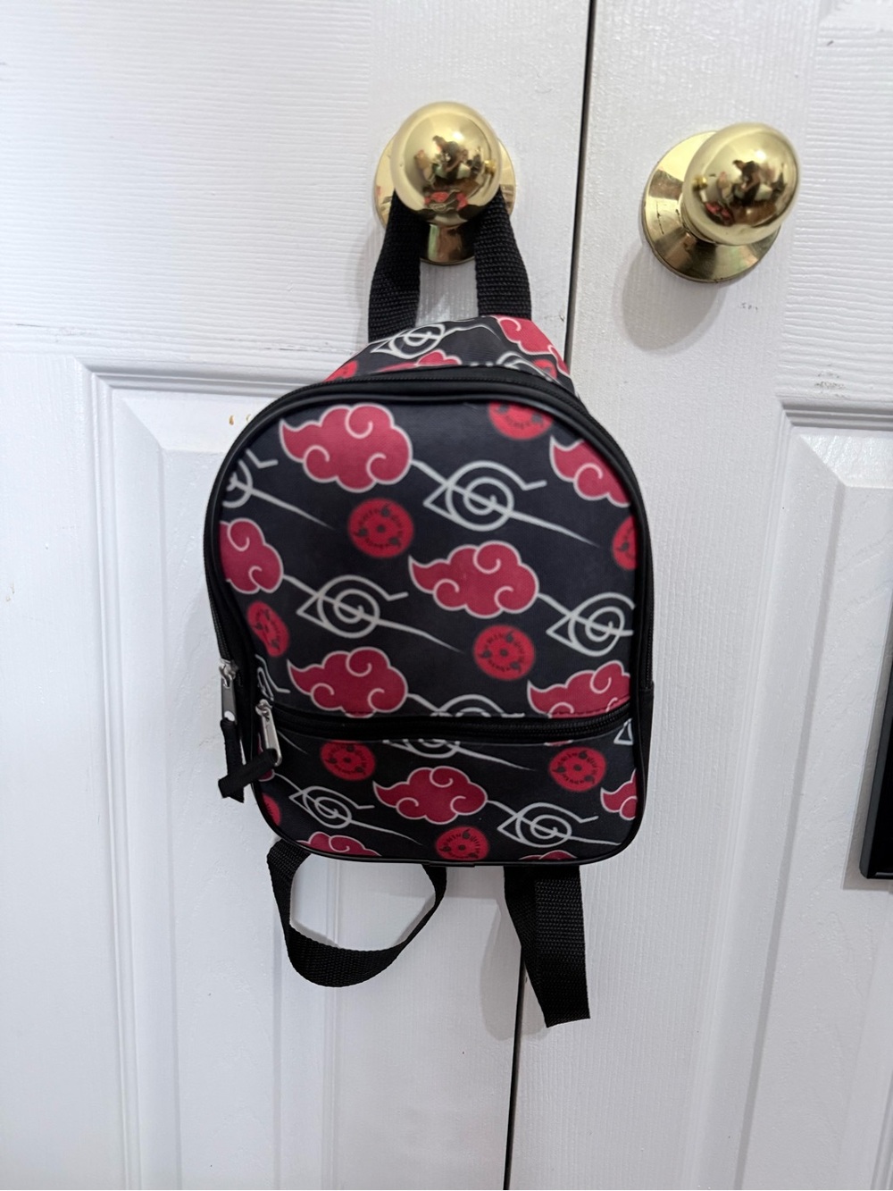 Unbranded Black & Red Patterned Mini Backpack for Men